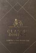 The menu cover at Lawry's The Prime Rib